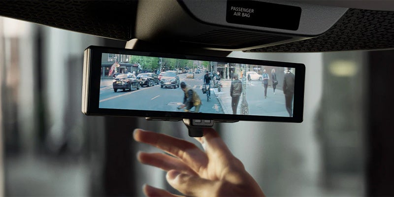 A rear view mirror safety feature in a 2024 Nissan ARIYA in Medina, OH