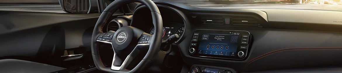 The center console in the 2024 Nissan Kicks in Medina, OH