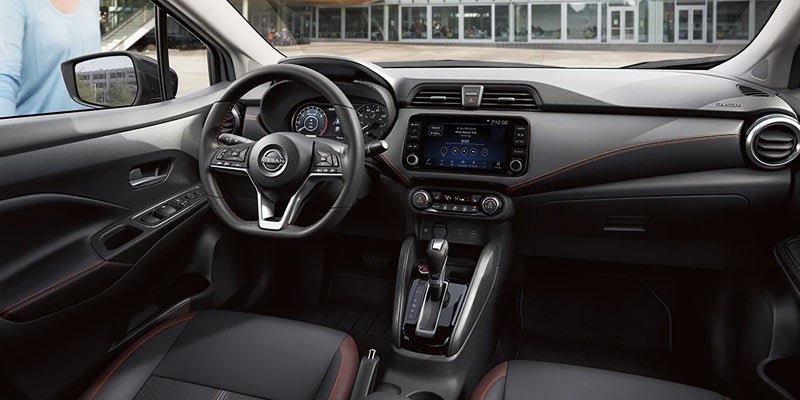 A view of the driver's seat in the 2024 Nissan Versa in Medina, OH