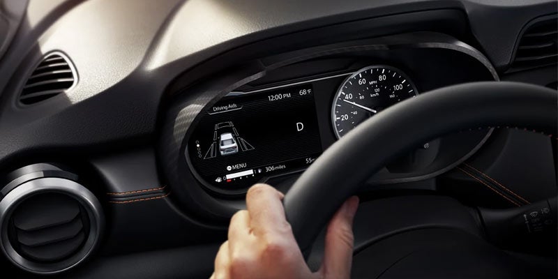 A safety feature on the dashboard of a 2024 Nissan Versa in Medina, OH