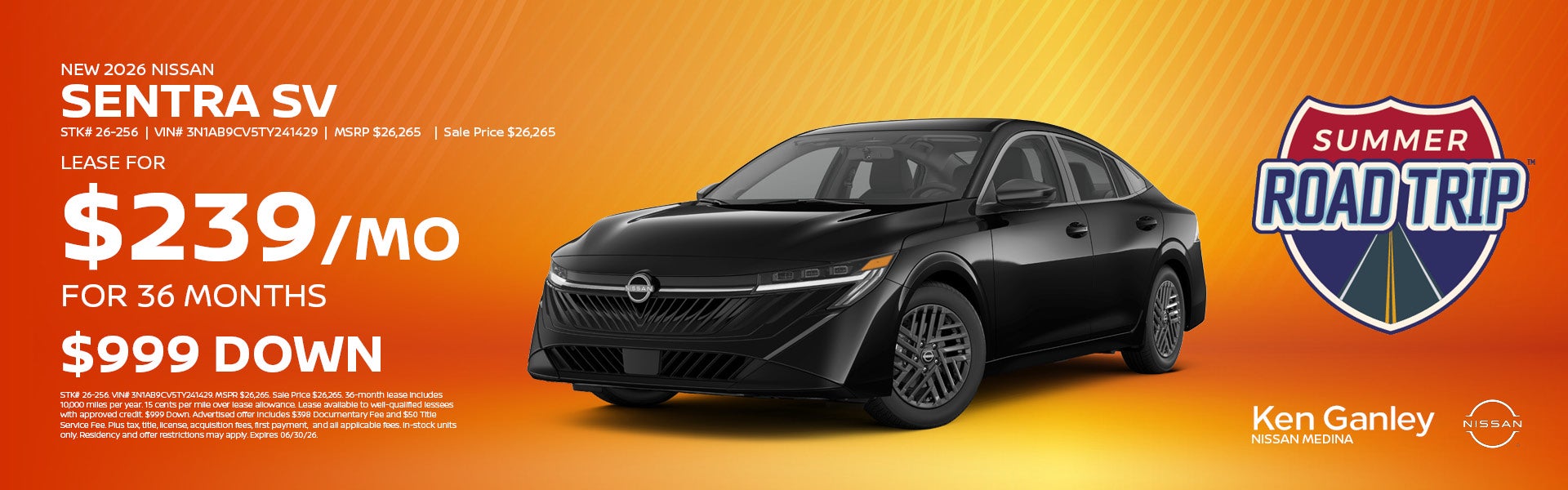New 2026 Nissan Sentra SV 