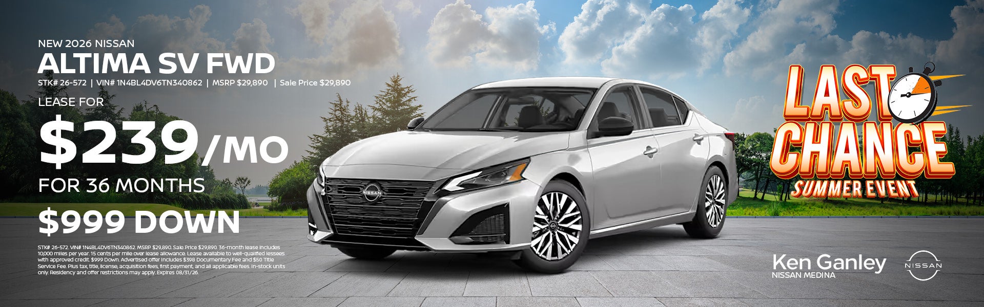New 2026 Nissan Altima SV FWD