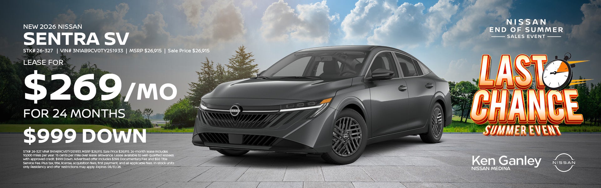 New 2026 Nissan Sentra SV