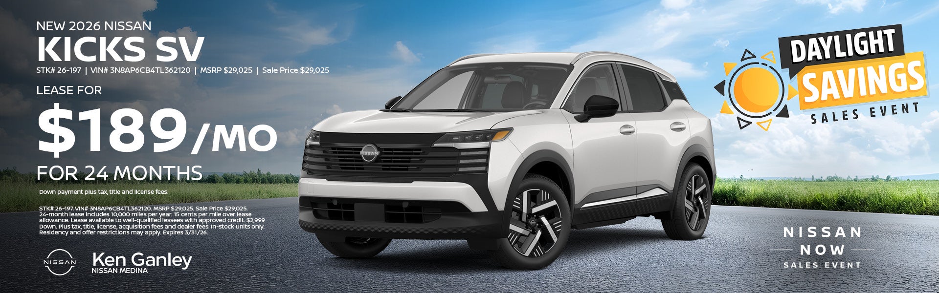 New 2026 Nissan Kicks SV 