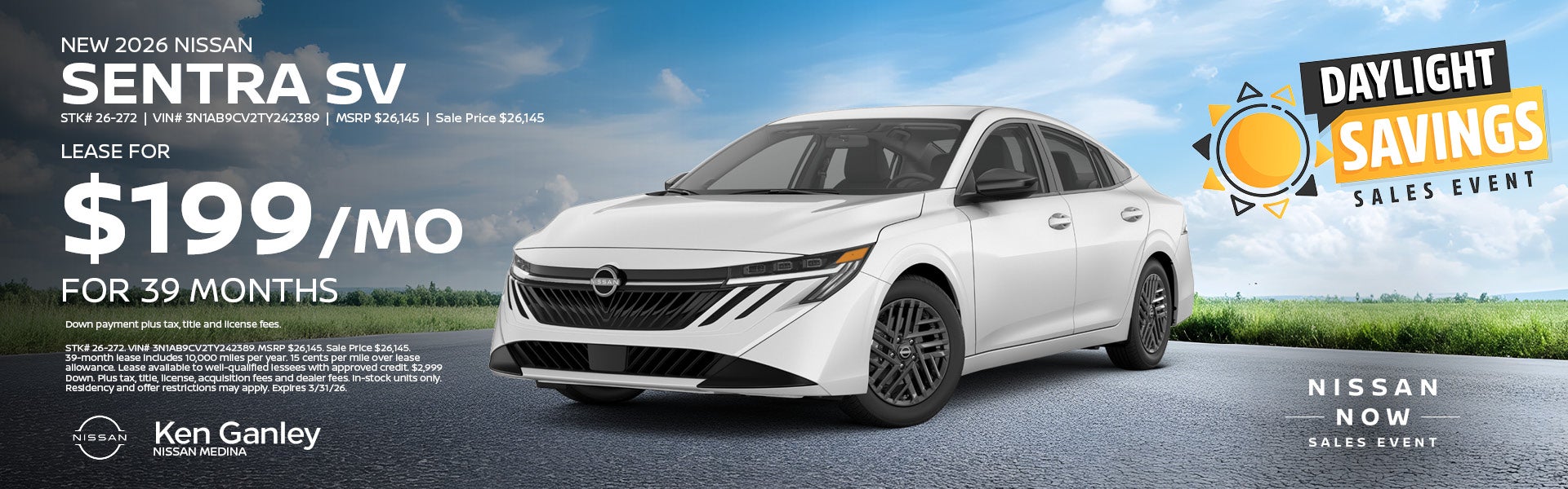 New 2026 Nissan Sentra SV 