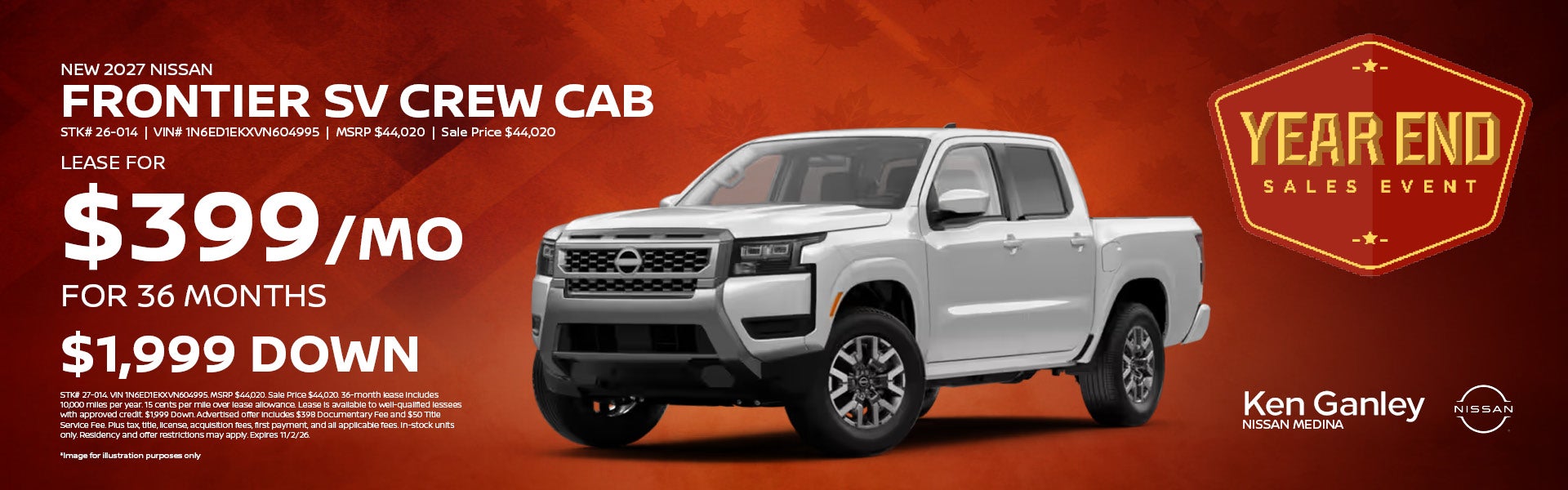 New 2027 Nissan Frontier SV Crew Cab