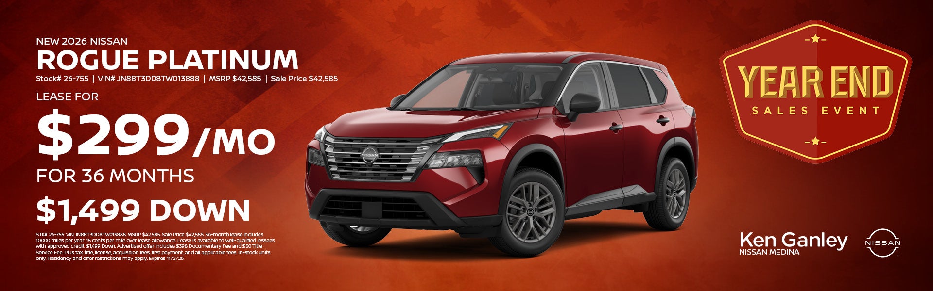 New 2026 Nissan Rogue Platinum